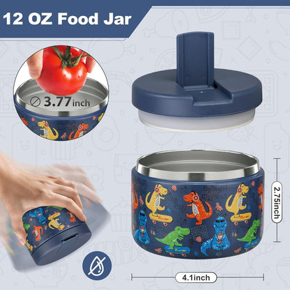 Thermobehälter Edelstahl 350ml Kinder Lunchbehälter Blau-KL