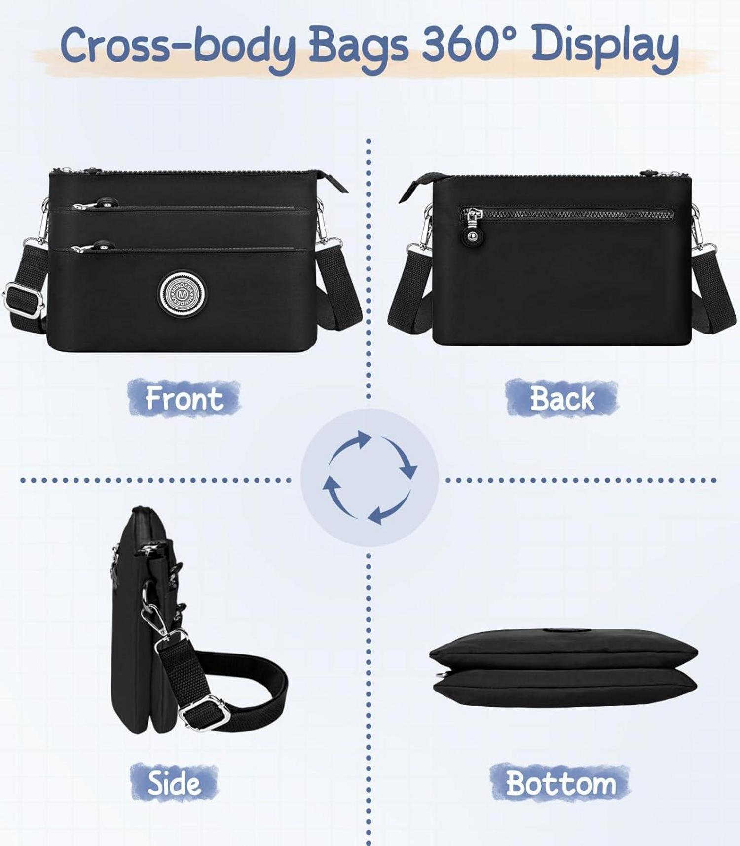 Umhängetasche Damen Nylon Mittelgroß Wasserdicht Crossbody Bag