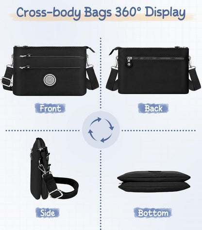 Umhängetasche Damen Nylon Mittelgroß Wasserdicht Crossbody Bag