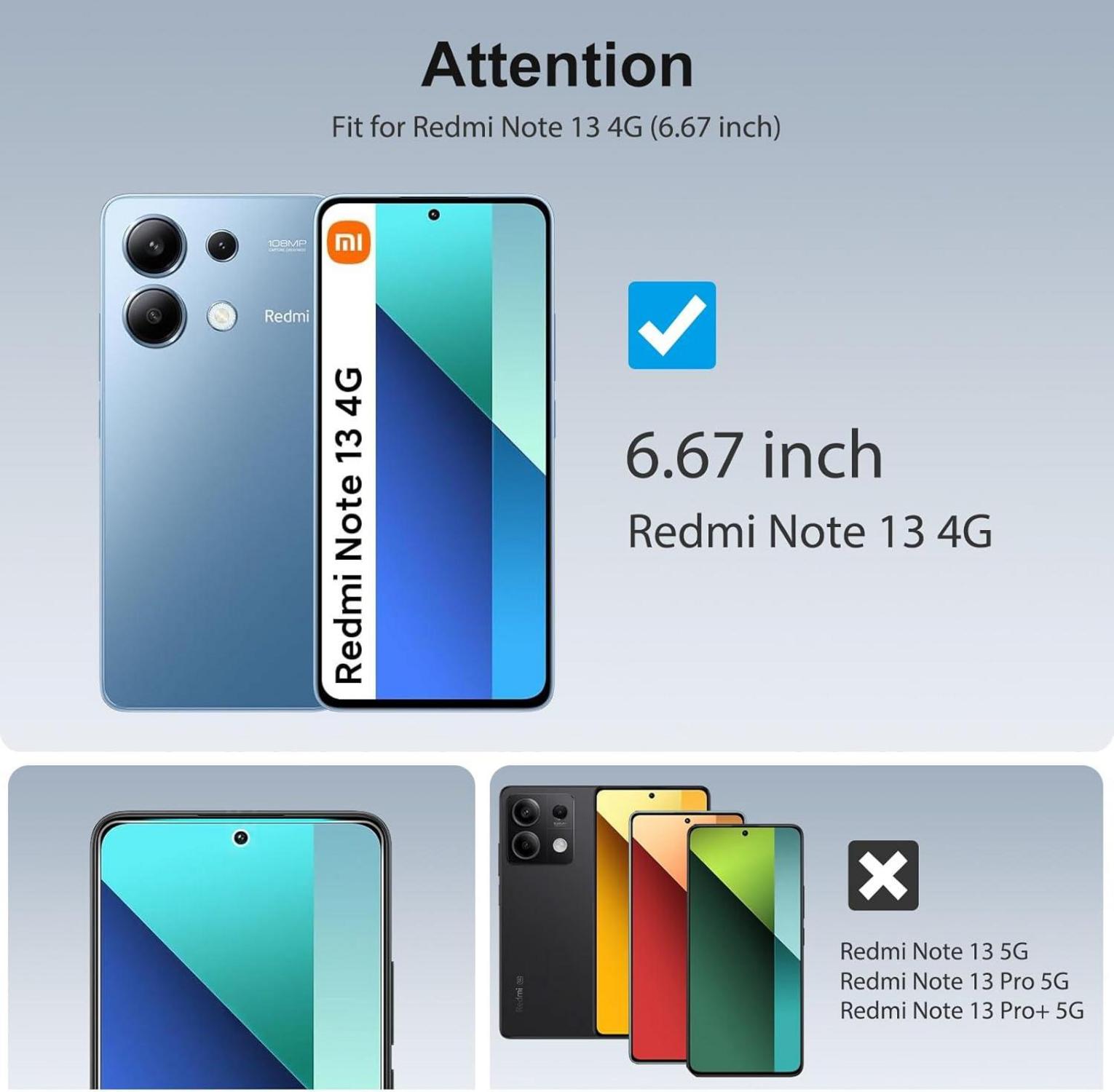 SPARIN Schutzglas für Xiaomi Redmi Note 13 4G, 2+2