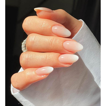 24 Stück Gradient Nude Kunstnägel Oval Glossy Pink Fake