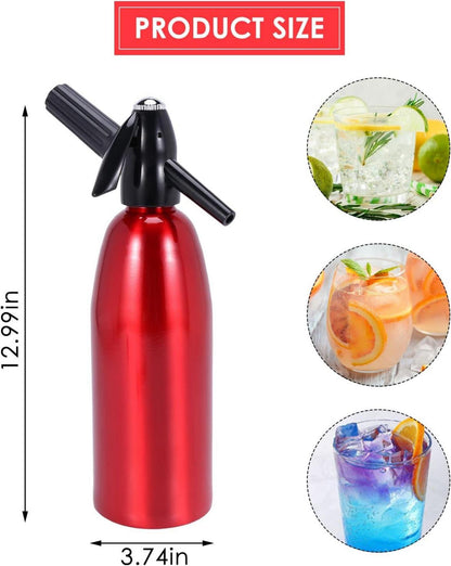 Soda Wassersprudler 1L Siphon mit Druckregler Aluminium Sprudelwasserbereiter