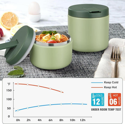 Thermobehälter 560ml Edelstahl Kinder Lunchbox Isolierung Grün
