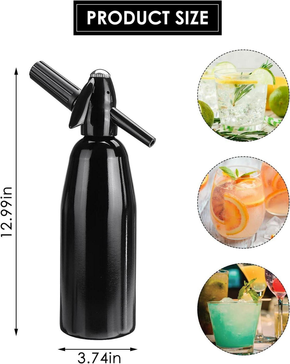 Sodasprudler 1L für hausgemachte Säfte, Cocktails, Getränke