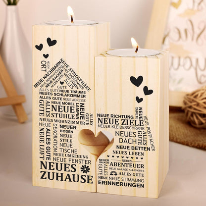 Einzigartige Kerzenhalter aus Holz - Einweihungsgeschenk