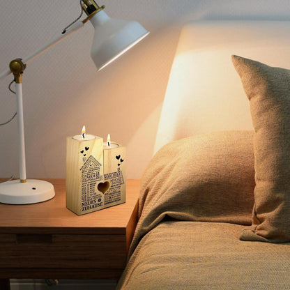 Einzigartige Kerzenhalter aus Holz - Einweihungsgeschenk