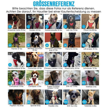 Hundegeschirr Auto Sicherheitsgurt Set – Atmungsaktiv, Grün, S