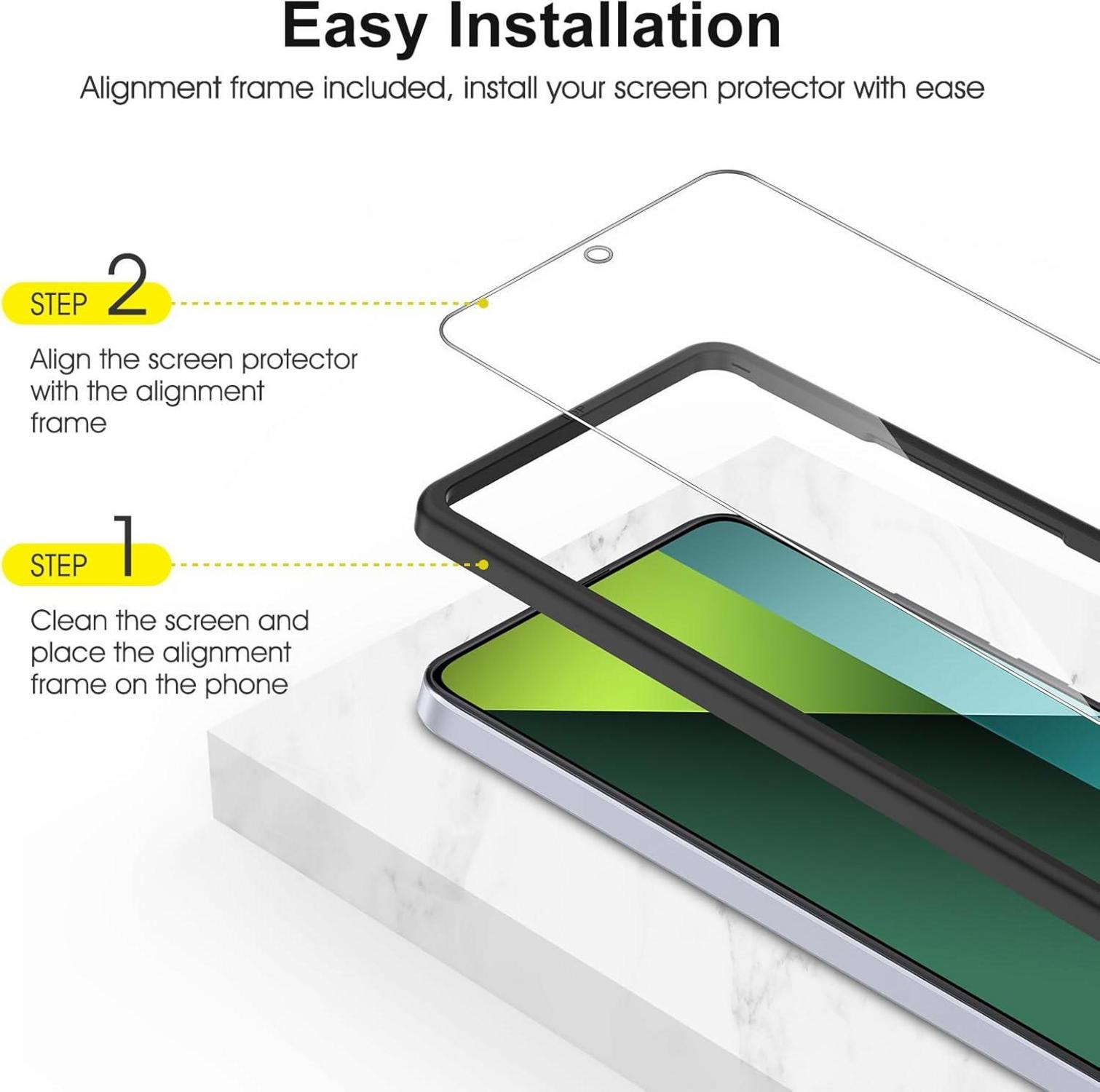 Displayschutzfolie Panzer Glas Xiaomi Redmi Note 13 Pro 5G 9H Härte Anti-Kratzen