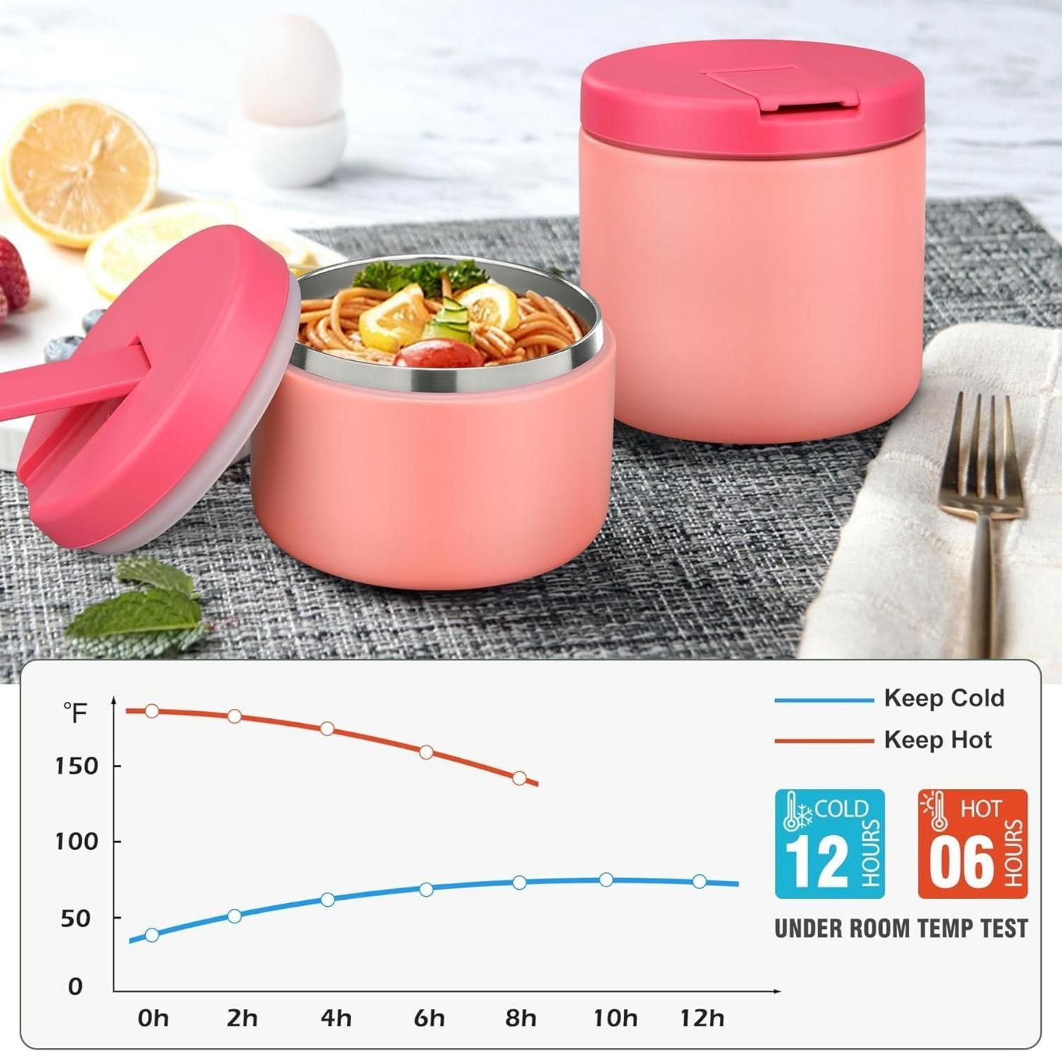 Thermobehälter 560ml Edelstahl Warmhaltebehälter Kinder Lunchbox Strandtuch Blau