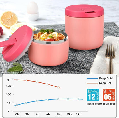 Thermobehälter 560ml Edelstahl Warmhaltebehälter Kinder Lunchbox Strandtuch Blau