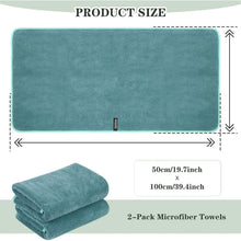 2er Pack Mikrofaser Handtuch Haare 50x100cm Grün Flauschig