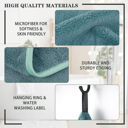 2er Pack Mikrofaser Handtuch Haare 50x100cm Grün Flauschig