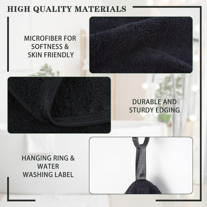 2er Pack Mikrofaser Handtuch Haare 50x100cm Schwarz