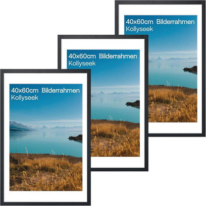 Bilderrahmen Set Acrylglas Schwarz MDF 40x60cm 3er