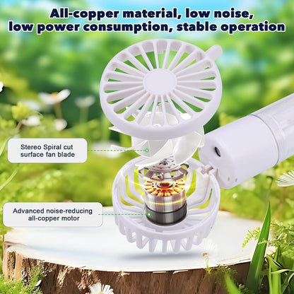 Mini Ventilator mit Wassernebel 4000mAh USB Tragbar Büro Reise Camping