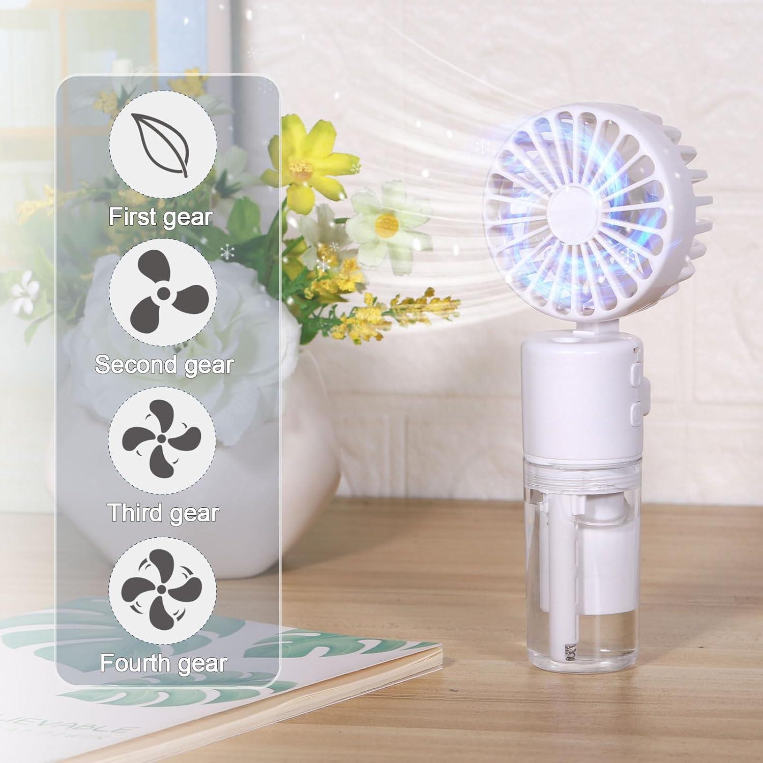 Tragbarer Handventilator mit Wassernebel 4000mAh USB Mini Ventilator 4