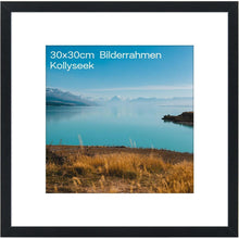 Bilderrahmen 30x30 cm MDF Acrylglas Schwarz Aufhängen