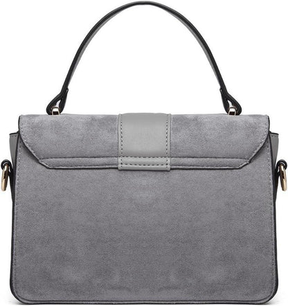 Vintage Umhängetasche Damen Kunstleder Wildleder Flap Handtasche