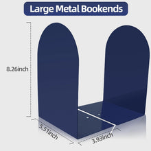 4er Pack Blaue Metall-Buchstützen mit Gummiauflagen