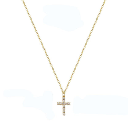 Lilbitty Kreuz Diamant Kette 14K Gold Layered Damen