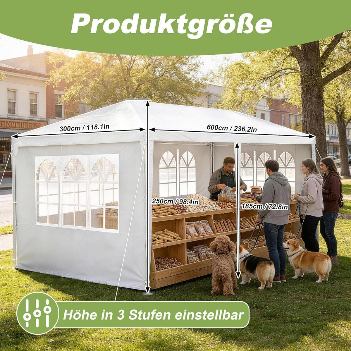 Party Zelt 3x6m – Wasserdicht & Robust für Garten & Camping