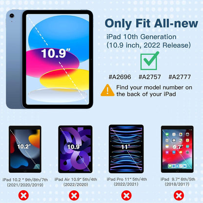 iPad 10 Hülle mit Ständer, Stoßfest, Displayschutz - Capri