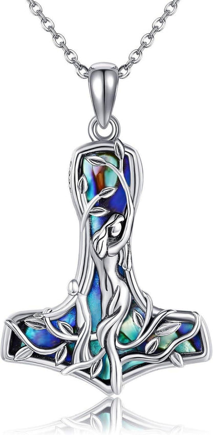 Wikinger Mutter Tochter Halskette Sterling Silber Thor Hammer