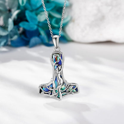 Wikinger Mutter Tochter Halskette Sterling Silber Thor Hammer