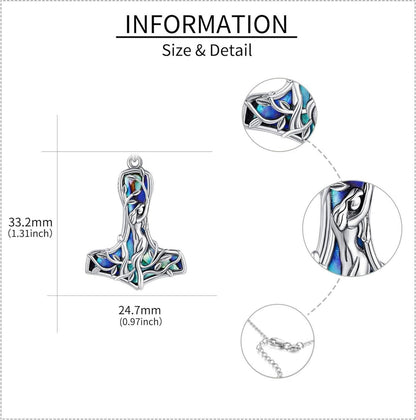 Thor Hammer Halskette Sterling Silber Mjolnir Anhänger Wikinger Schmuck