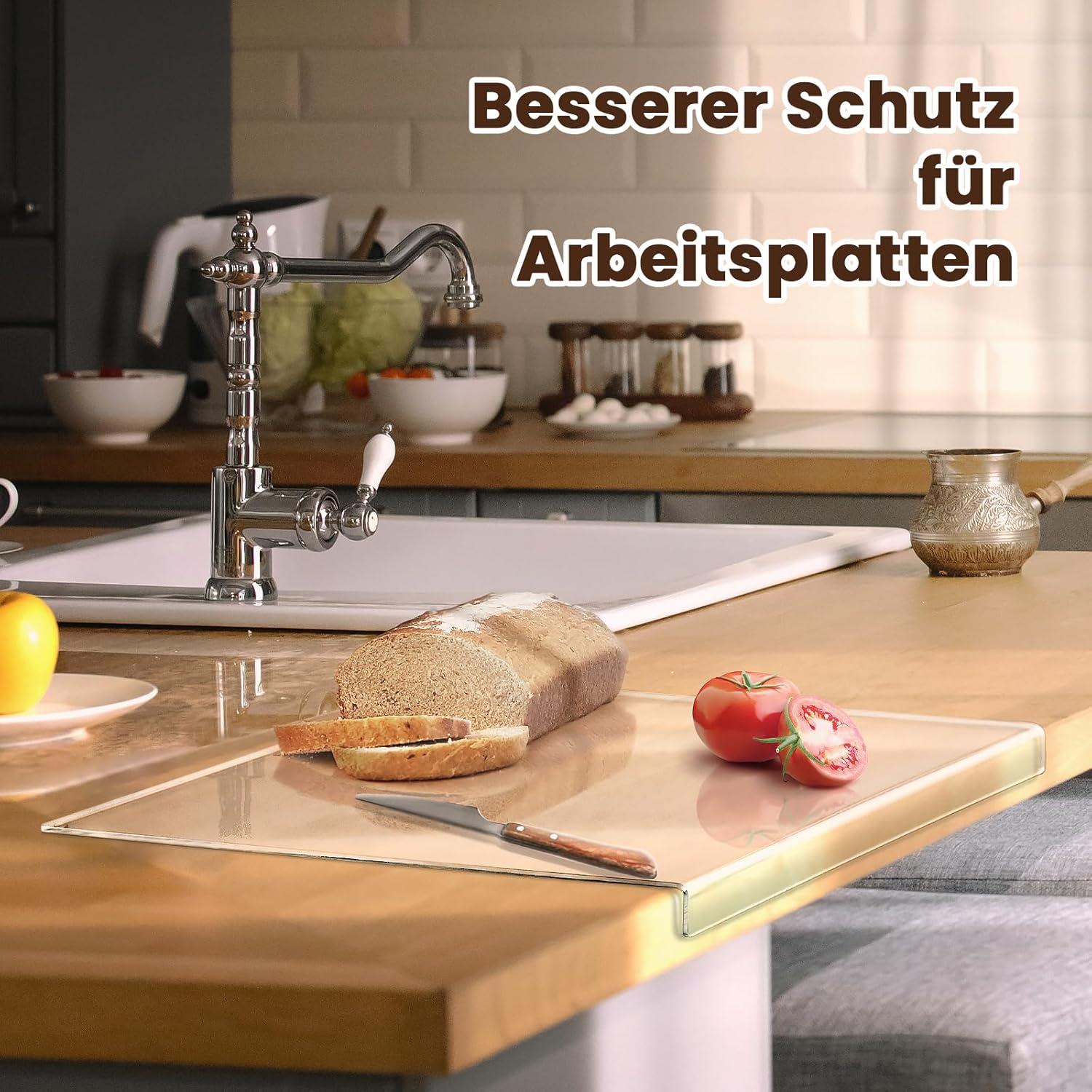 Acryl Schneidebrett 45x40cm Rutschfest Transparent Lippe XXL