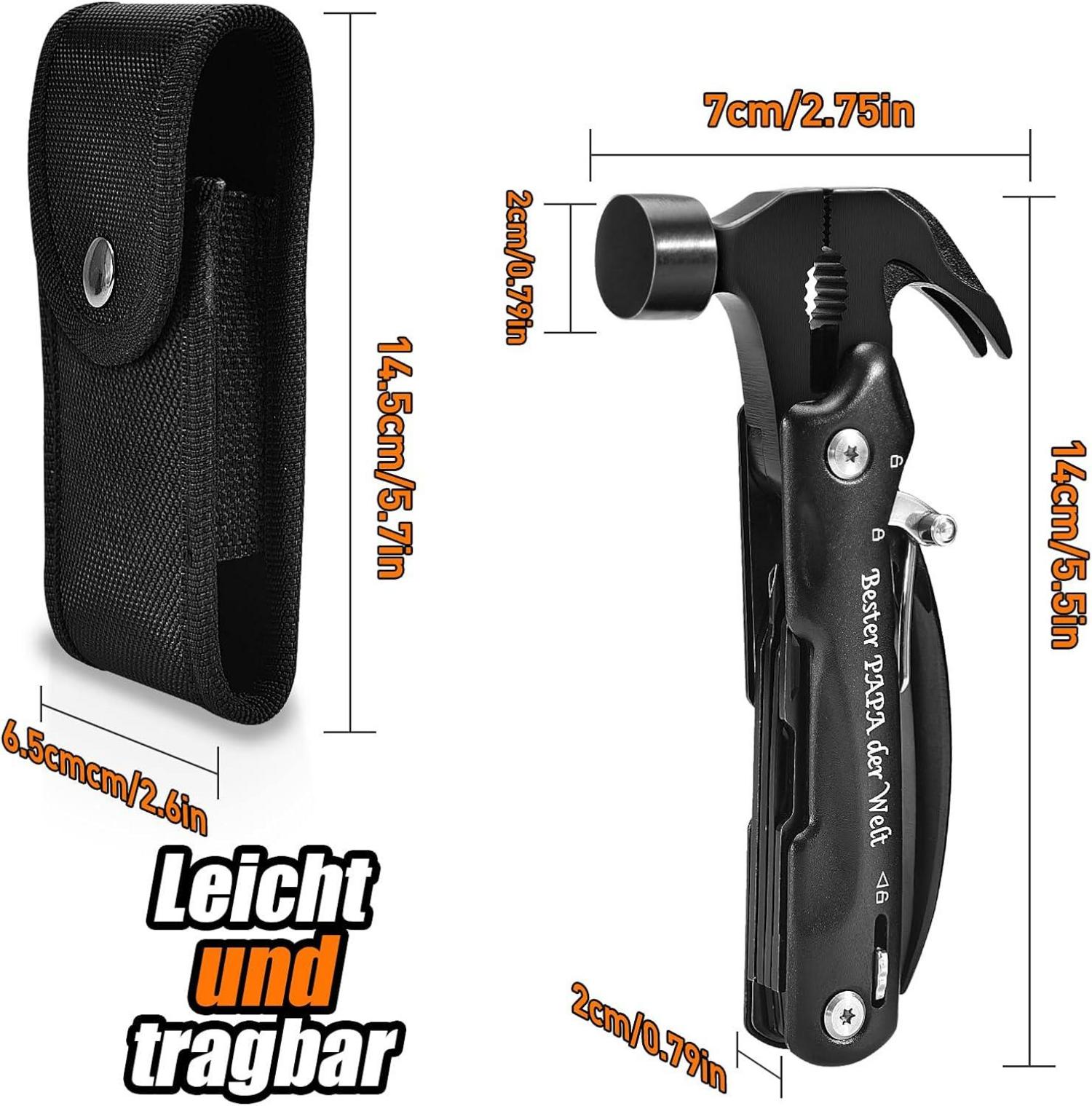 Multitool Hammer 12-in-1 für Männer Vatertagsgeschenk