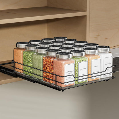 Ausziehbares Gewürzregal Schwarz Platzsparend Organizer