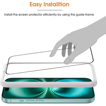 OMOTON Panzer Schutz Glas für iPhone 16/15, 9H Härte, Full