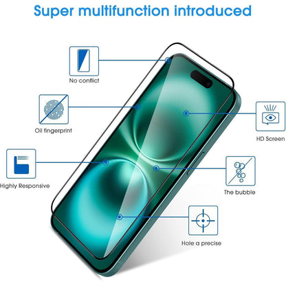 OMOTON Panzer Schutz Glas für iPhone 16/15, 9H Härte, Full