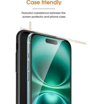 OMOTON Panzer Schutz Glas für iPhone 16/15, 9H Härte, Full