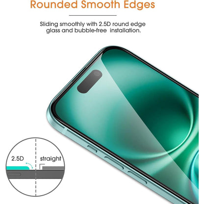 OMOTON Panzer Schutz Glas für iPhone 16/15, 9H Härte, Full