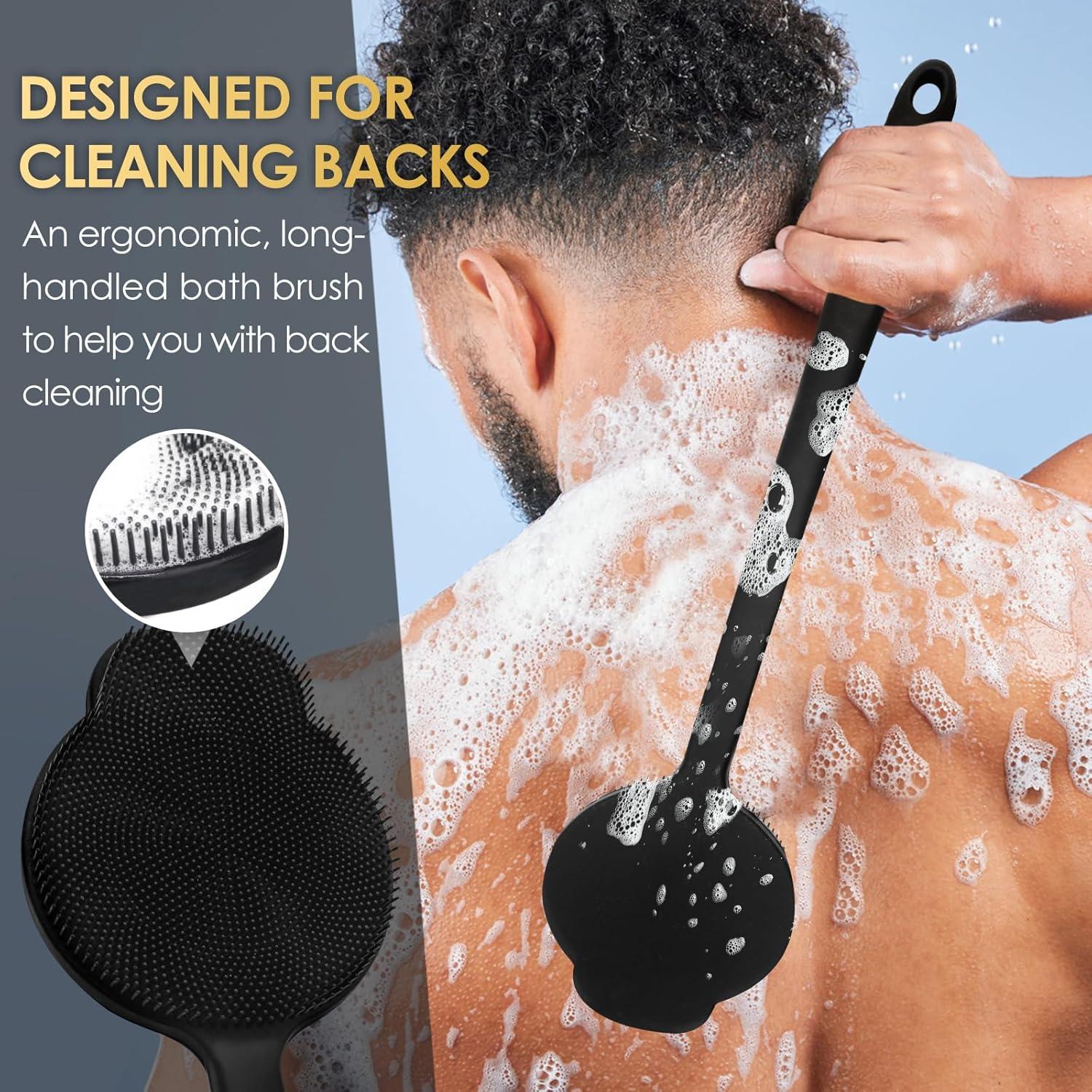 Silikon Rückenschrubber mit langem Griff - Massage und Schaumbildung