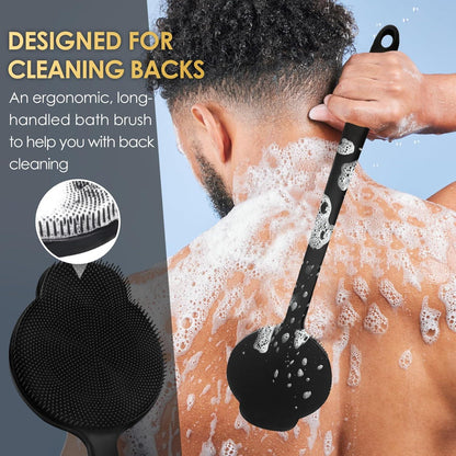 Silikon Rückenschrubber mit langem Griff - Massage und Schaumbildung