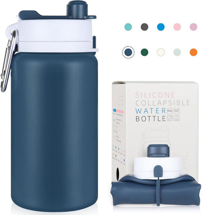 Faltbare Trinkflasche 550ml BPA-free Auslaufsicher Blau