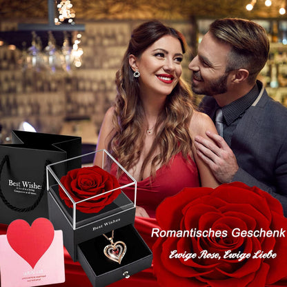 Ewige Rosenbox Gold - Konservierte Echte Rosen - Romantische