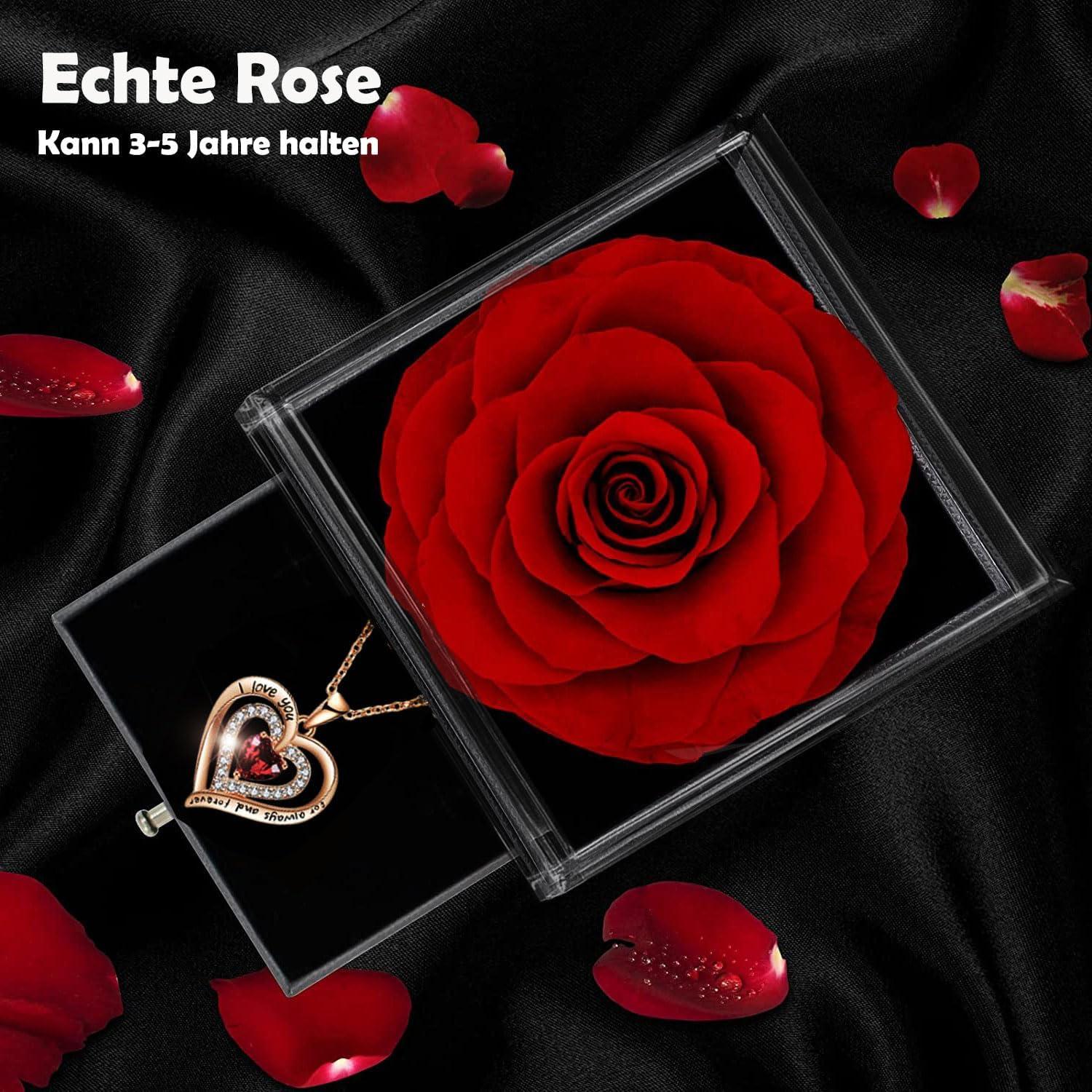 Ewige Rosenbox konservierte echte Rosen Gold Magnetverschluss