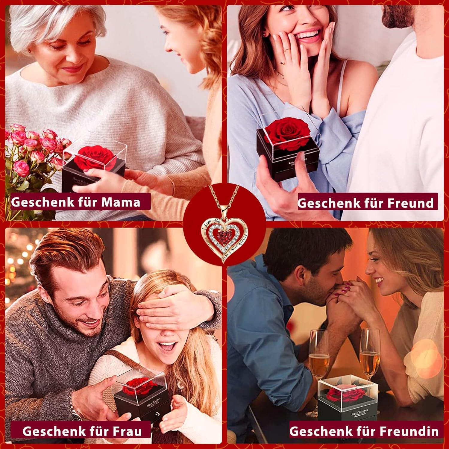 Ewige Rose Konservierte Echte Rosenbox Valentinstag Muttertag Gold