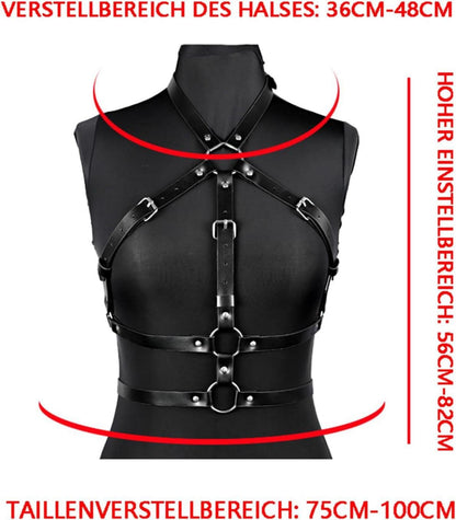 Punk Damen Leder Harness Taille Geschirr Gothic BDSM Costume Bondage