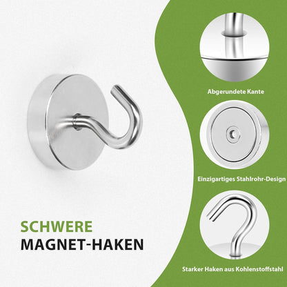 Extra Starker Magnethaken 30kg Silber für Werkstatt & Camping