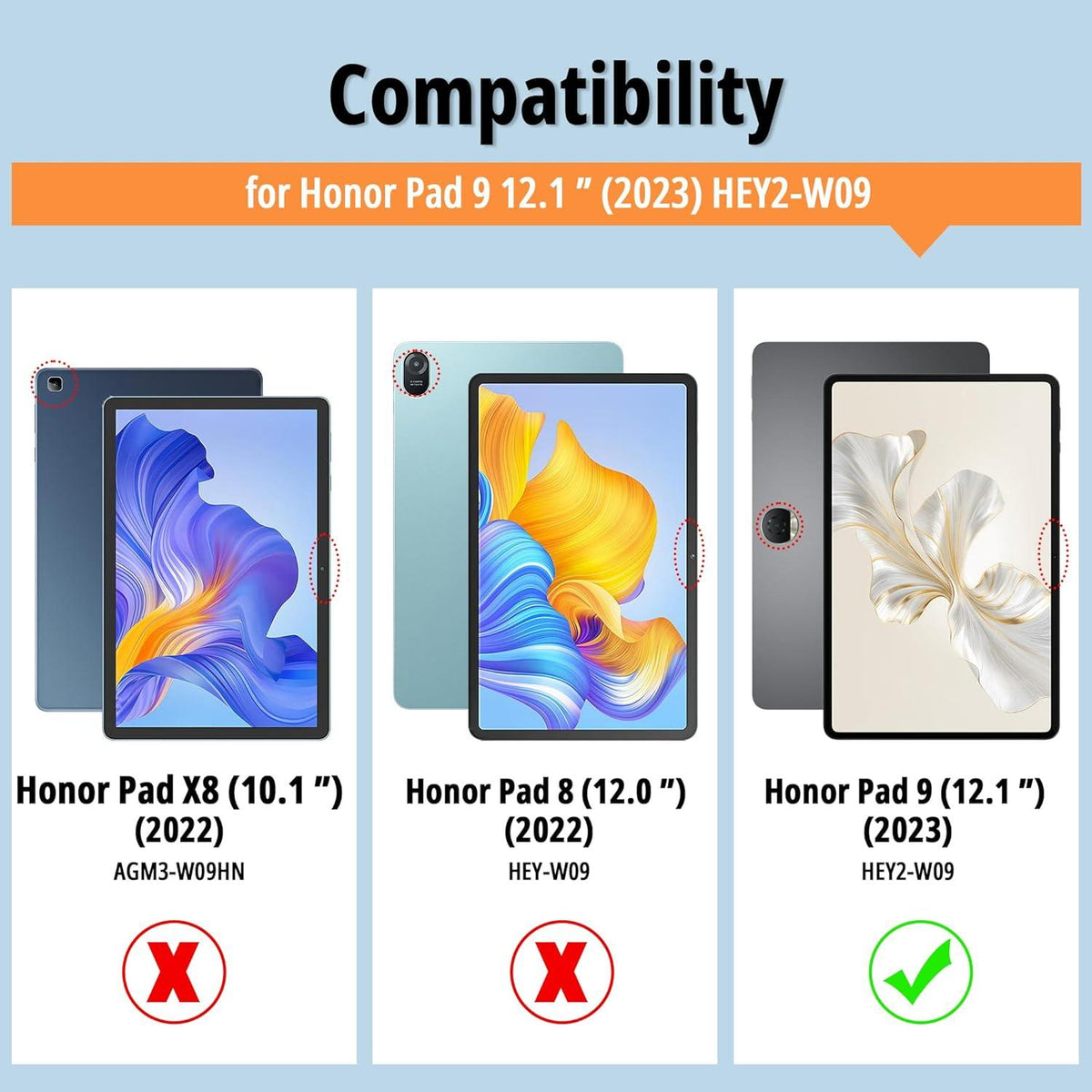 EasyAcc Honor Pad 9 12.1 Zoll 2024 PU Leder Hülle mit