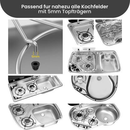 12er Set Gummitüllen für Topfstützen mit 5mm Stäben - hitzebeständig