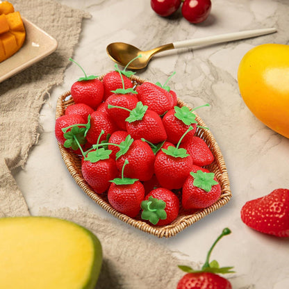 Künstliche Erdbeeren Plastik Deko Obst Lebensecht DIY Party 20 Stück