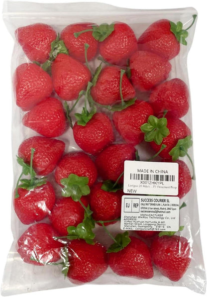 Künstliche Erdbeeren Plastik Deko Obst Lebensecht DIY Party 20 Stück