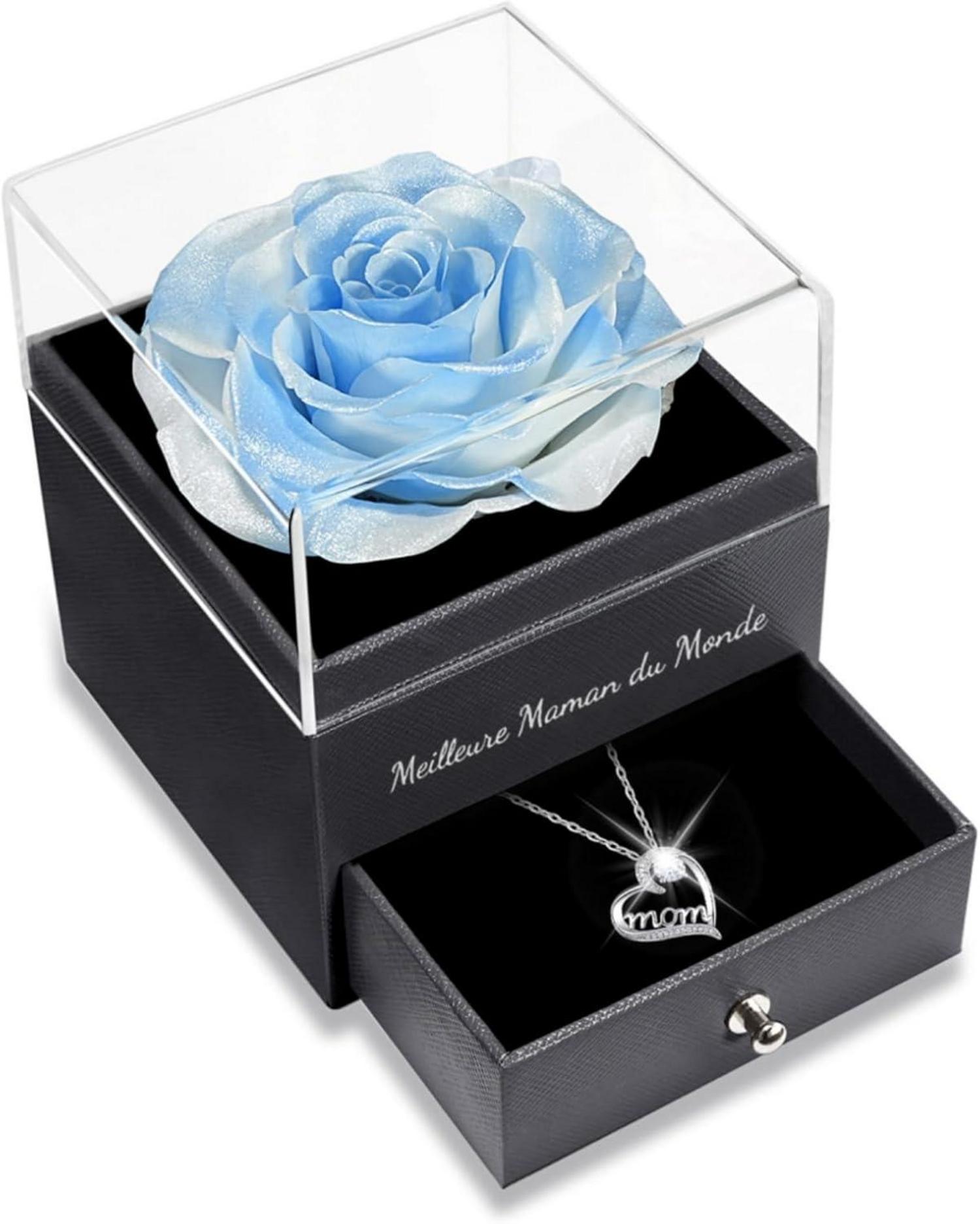 Ewige Rose Geschenkbox Mama Infinity Halskette 925 Silber