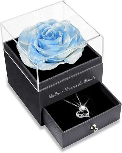 Ewige Rose Geschenkbox Mama Infinity Halskette 925 Silber